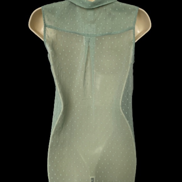 H&M Sheer Sleeveless Collared Blouse- Size 2 - Picture 3 of 4